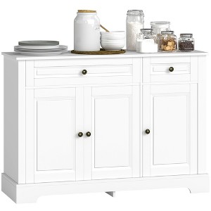 HOMCOM Sideboard Buffet Cabinet, Modern Kitchen Cabinet with 2 Drawers and Adjustable Shelves, Coffee Bar Cabinet for Living Room - 1 of 4