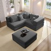 Whisen 118.2" L-Shaped Modular Sectional Sofa Set with 6 Pillows, Oversized Upholstered DIY Combination - 4 of 4
