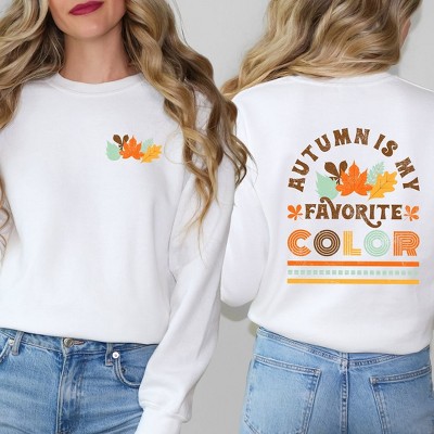 Simply Sage Market Women's Graphic Sweatshirt Autumn Is My Favorite Color Colorful Front and Back