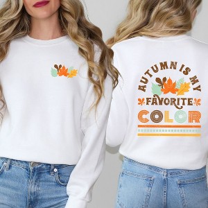 Simply Sage Market Women's Graphic Sweatshirt Autumn Is My Favorite Color Colorful Front and Back - 1 of 4