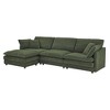 Modern L-Shaped Sectional Sofa with Ottoman, Oversized 4-Seater Couch with Towel Fabric Upholstery for Living Room, Gray/Green/Black - ModernLuxe - 4 of 4