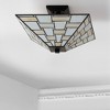 15.7" Glass/Metal Jason Tiffany Style Semi Flush Mount (Includes Energy Efficient Light Bulb) White - JONATHAN Y - 3 of 4