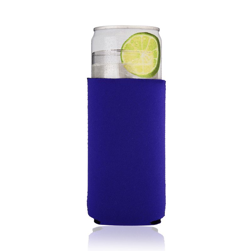 True Slim Can Drink Sleeve - Insulated Cooler for Beer, Hard Seltzer, Cocktails, Wine - Blue Neoprene Set of 1, 1 of 7