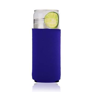 True Slim Can Drink Sleeve - Insulated Cooler for Beer, Hard Seltzer, Cocktails, Wine - Blue Neoprene Set of 1