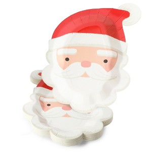 Blue Panda 24 Pack Santa Claus Paper Plates for Christmas Party Supplies (7.5 x 10 In) - 1 of 4