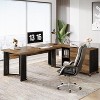 Tribesigns 70.86" Executive Desk with Mobile File Cabinet, Large L Shaped Computer Desk, Business Furniture Desk Workstation for Home Office - 2 of 4