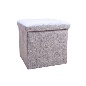 15"  Boucle Cube Storage Ottoman - 1 of 4