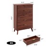 Fluted Dresser for Bedroom with 5 Deep Drawers, 47.2" Tall Chest of Drawers, Curved Profile Design - 2 of 4