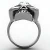Slickblue Skull Design Stainless Steel Ring with Clear Pear Shape Synthetic Crystal, Polished Finish, size 5-10 - 3 of 4