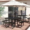 Tangkula 46" Coated Steel Camping Table w/ Seats Heavy Duty Picnic Table & Bench for 8 - 3 of 4
