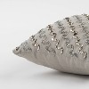12"x12" Striped Square Throw Pillow Silver - Rizzy Home: Beaded, Cotton, Indoor Decor - 4 of 4