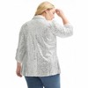 June + Vie by Roaman's Women's Plus Size Sequin Blazer - 3 of 4