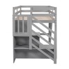NicBex Twin Size Bunk Bed with Storage Ladder Bed Frame with Guardrails and Window, No Spring Box Required - 4 of 4
