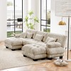 TiramisuBest Luxury Oversized U-Shaped Modular Sofa, Deep Seat Cloud Couch with 2 Ottomans for Living Room, Chenille White - 3 of 4
