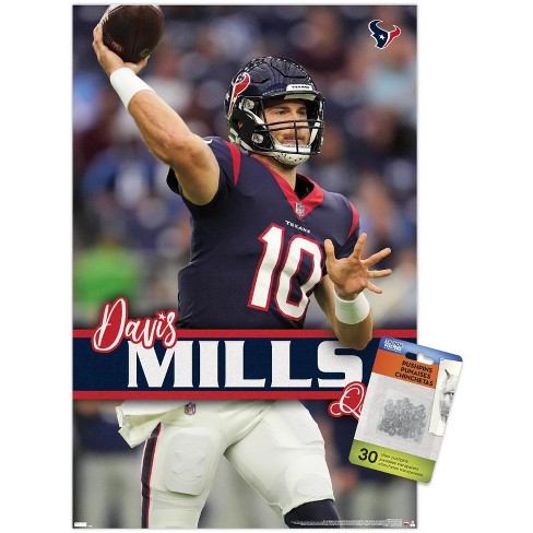 Trends International Nfl Houston Texans - Davis Mills 22 Unframed Wall  Poster Print Clear Push Pins Bundle 14.725 X 22.375 : Target