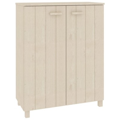 vidaXL Shoe Cabinet Honey brown Solid pine wood, MDF 33.5x15.7x42.5 in