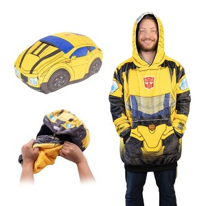 Plushible Transformers Bumble Bee Adult Snugible Blanket Hoodie & Pillow - 1 of 4