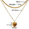 Double Heart Letter Necklace "LOVE" Gold Style for Women Matching - 2 of 4