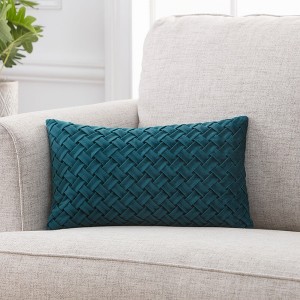 Chanasya Lattice Textured Velvet Throw Pillow Cover - 2-Piece Set - 1 of 1
