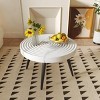 INFURNIC Coffee Tables Modern Farmhouse Round Coffee Table Natural Finish MDF Top with Metal Stand for Living Room, White, 23.6"*23.6"*14.5" - 4 of 4