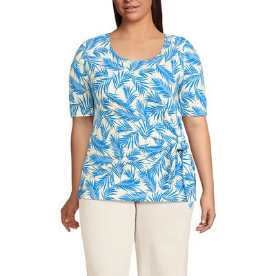 Lands' End Women's Lightweight Jersey Tie Front Top