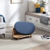 VisioGear Elevated Dog Bed Pet Sofa With Solid Wood legs and Bent Wood Back, Cushion, Dark Blue & Brown, 26"*15.7"*10.6" - 2 of 4
