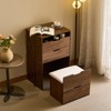 Vynxaria 3-in-1 Vanity Desk with Mirror & Lights - Compact Makeup & Storage Solution - 4 of 4
