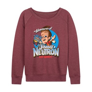 Women's - Jimmy Neutron - Boy Genius Lightweight French Terry Wide Neck Long Sleeve Shirt - 1 of 4
