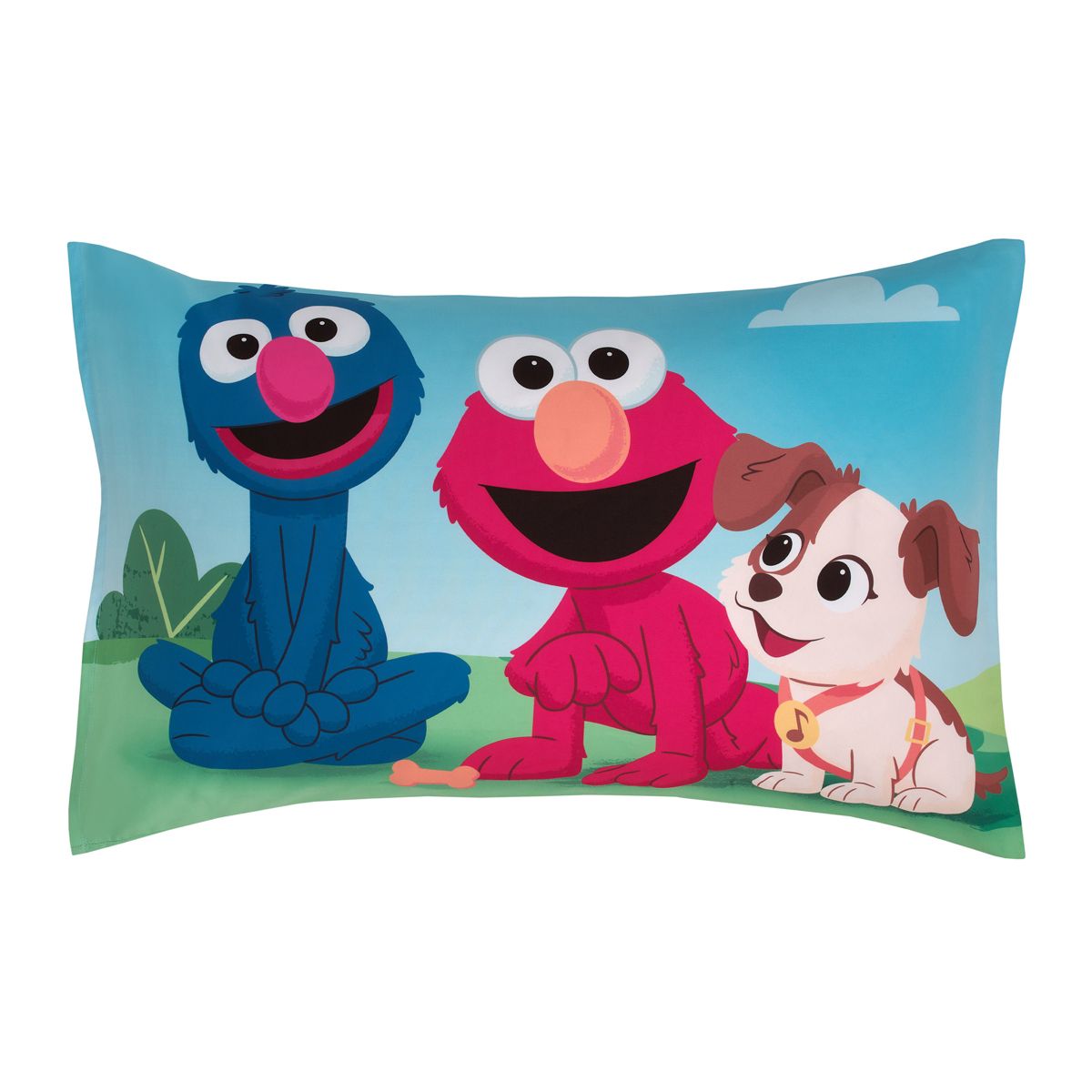 Sesame Street Furry Friends Blue, Green and Red Elmo and Puppy 4 Piece Toddler Bed Set - thumbnail 6