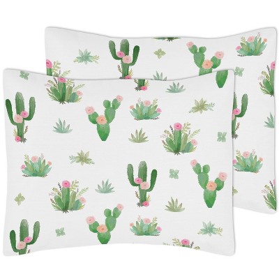 Sweet Jojo Designs Girl Full/Queen Comforter Bedding Set Cactus Floral Pink Green and White 3pc — фото 4