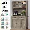 TROPOW Farmhouse Kitchen Pantry with Drawers & Adjustable Shelves, 71 Inch Tall Freestanding Pantry Storage Cabinet, Coffee Bar Hutch Cabinet - 3 of 4