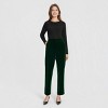 Women's Mid-Rise Velvet Tapered Trousers - A New Day™ - 4 of 4