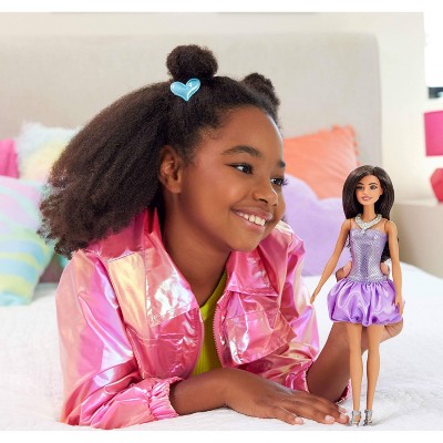 green emerald velvet dress Amazon.com: Barbie Fashionistas Doll #140 with Long Brunette Hair Wearing  Mouse-Print Dress, Pink Booties & Sunglasses, Toy for Kids 3 to 8 Years Old  : Toys & Games main image 0