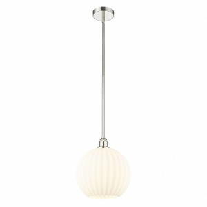 White Venetian - 1 Light Stem Hung Pendant In Modern Style-13 Inches Tall and 12 Inches Wide - 1 of 1