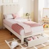 Twin Bed Frame with Storage Drawer & Headboard, Low Profile, Wood Slats, Noise-Free, Pink/White - 4 of 4