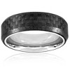 Crucible Men's Carbon Fiber Beveled Edges Steel Band Ring (7mm) - 3 of 3