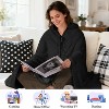 Catalonia Women Hooded Wearable Blanket Cape Cardigan Cloak Wrap Shawls Snuggy Fuzzy Fleece Cape with Hand Pockets, Woman Cozy Gift Plush Throw Wrap - 2 of 4