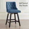 Gericco 26" Swivel Bar Stools Counter Height, Upholstered Swivel Counter Stools with Back, Blue - 4 of 4