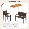 Costway 6 PCS Outdoor Dining Set with Acacia Wood Tabletop, 1.97” Umbrella Hole for Deck - 3 of 4