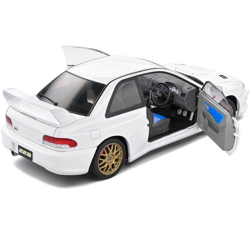 1998 Subaru Impreza 22B RHD (Right Hand Drive) Pure White with Gold Wheels 1/18 Diecast Model Car by Solido, 4 of 6