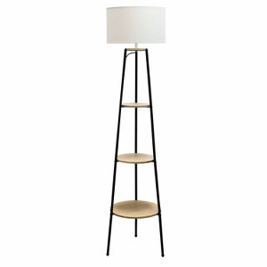 62.5" Tall Modern Tripod 3-Tier Shelf Standing Floor Lamp - Simple Designs - 1 of 4