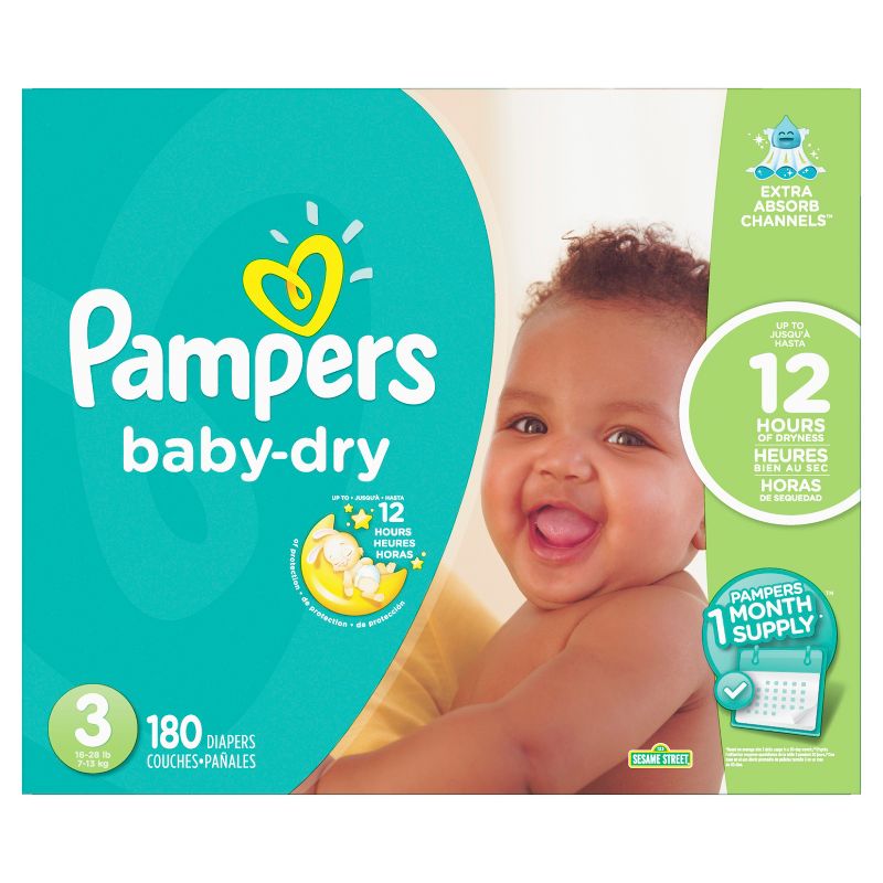 Pampers Baby Dry Diapers - Size 3 (180ct), 1 of 5