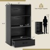 Costway 4-Tier Bookcase 48'' Display Bookshelf Storage Organizer with Shelves & Drawer Grey/White/Natural - 3 of 4
