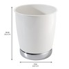 iDesign Small Round Bathroom Trash Can - Set of 2 - White/Chrome - 4 of 4