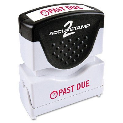 Accustamp2 Pre-Inked Shutter Stamp with Microban Red PAST DUE 1 5/8 x 1/2 035571