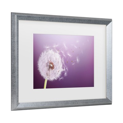 Silver Framed Dandelion Print on Canvas for Nursery