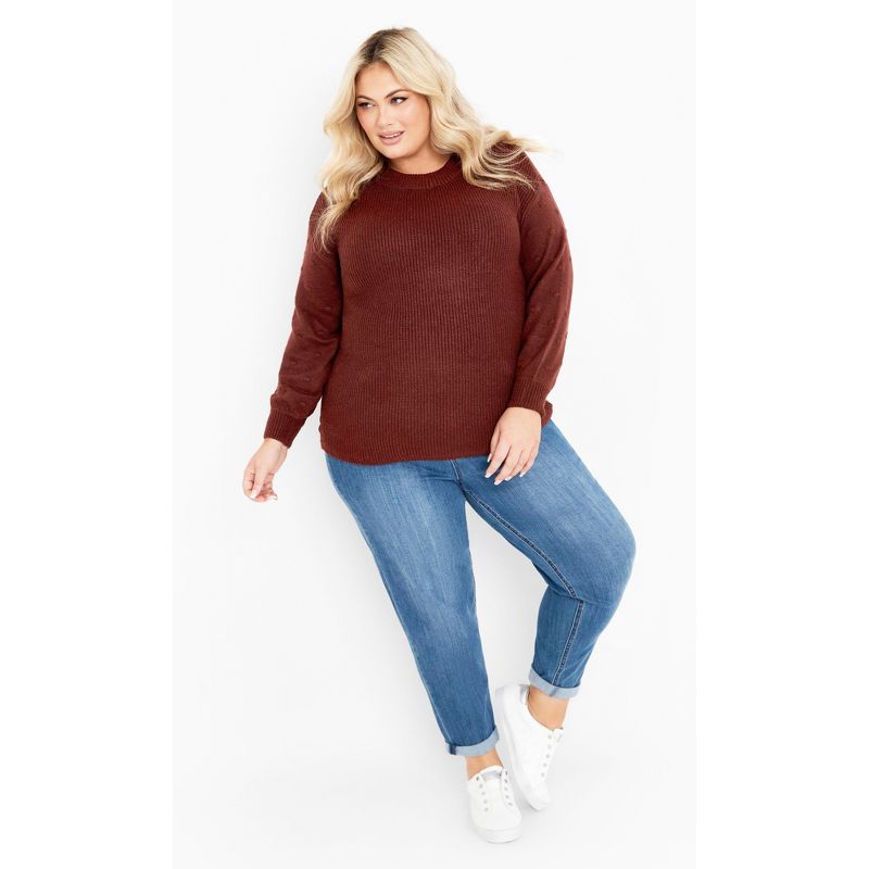 Women's Plus Size Paige Sweater - merlot | AVENUE, 3 of 8