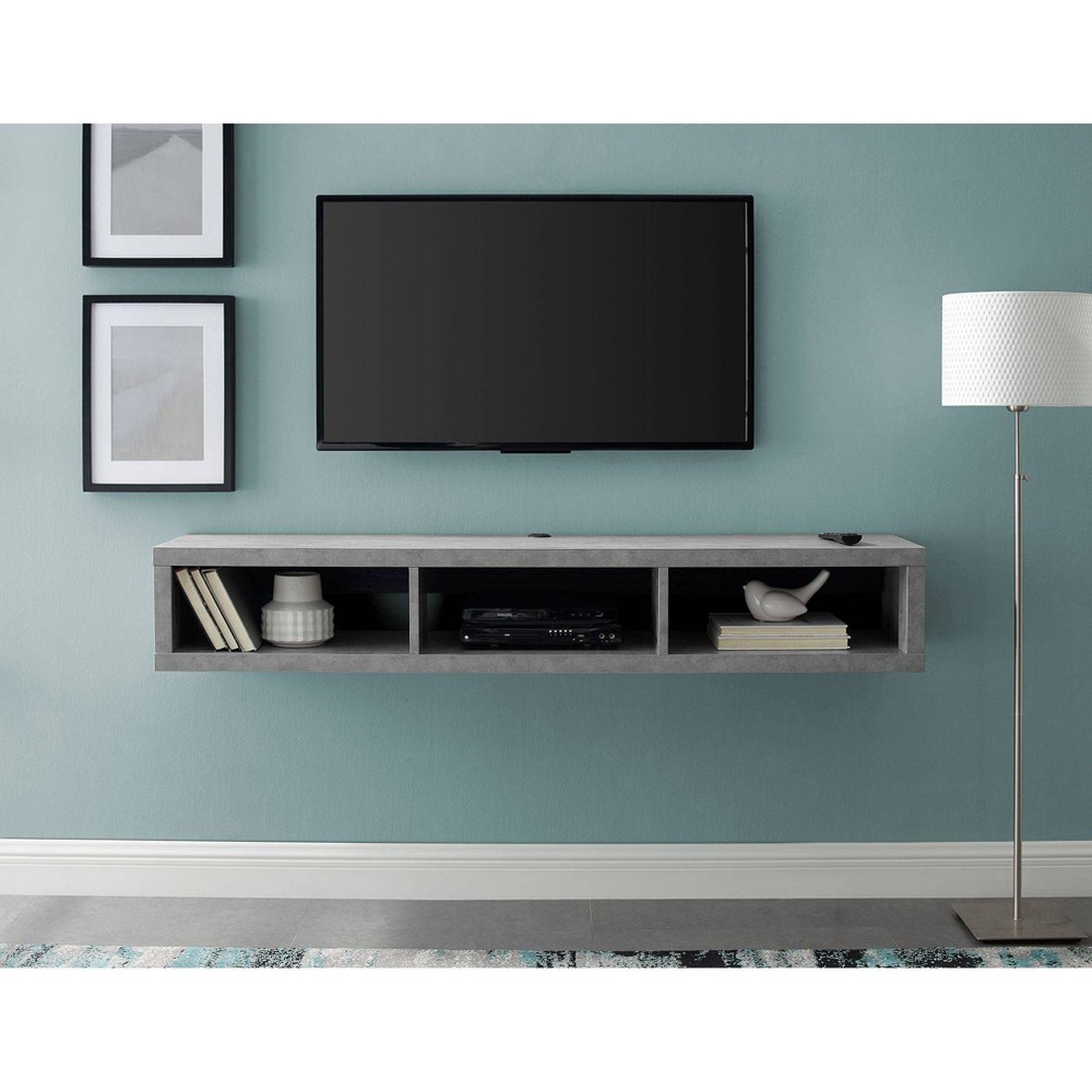 Photos - Mount/Stand Shallow Wall Mounted A/V Console TV Stand for TVs up to 60" Gray - Martin