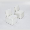 Modern Ivory Linen Upholstered Dining Chairs Set of 2,Armless Dining Chairs with Casters and Hidden Storage for Living Room Kitchen-Cuddlewood - 3 of 4