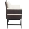 Patio Bench with Cushions 69.3" Brown Poly Rattan - 3 of 4